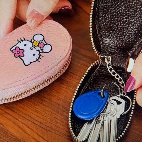 Hello Kitty Leather Keychain Pink #864 - Picture 3 of 4